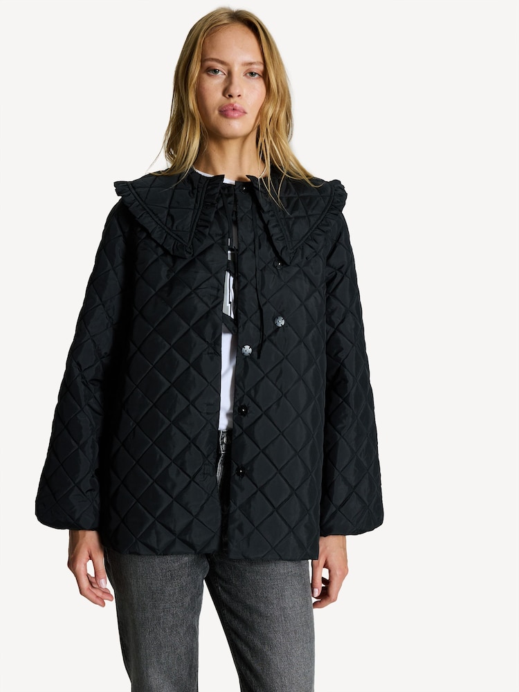 GANNI Black Ripstop Quilt Jacket - Image 1 of 7
