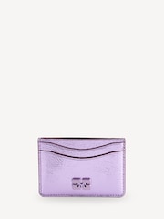 GANNI Pink Bou Leather Card Holder - Image 1 of 6
