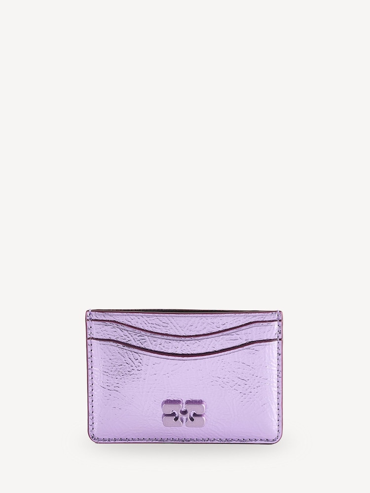 GANNI Pink Bou Leather Card Holder - Image 1 of 6