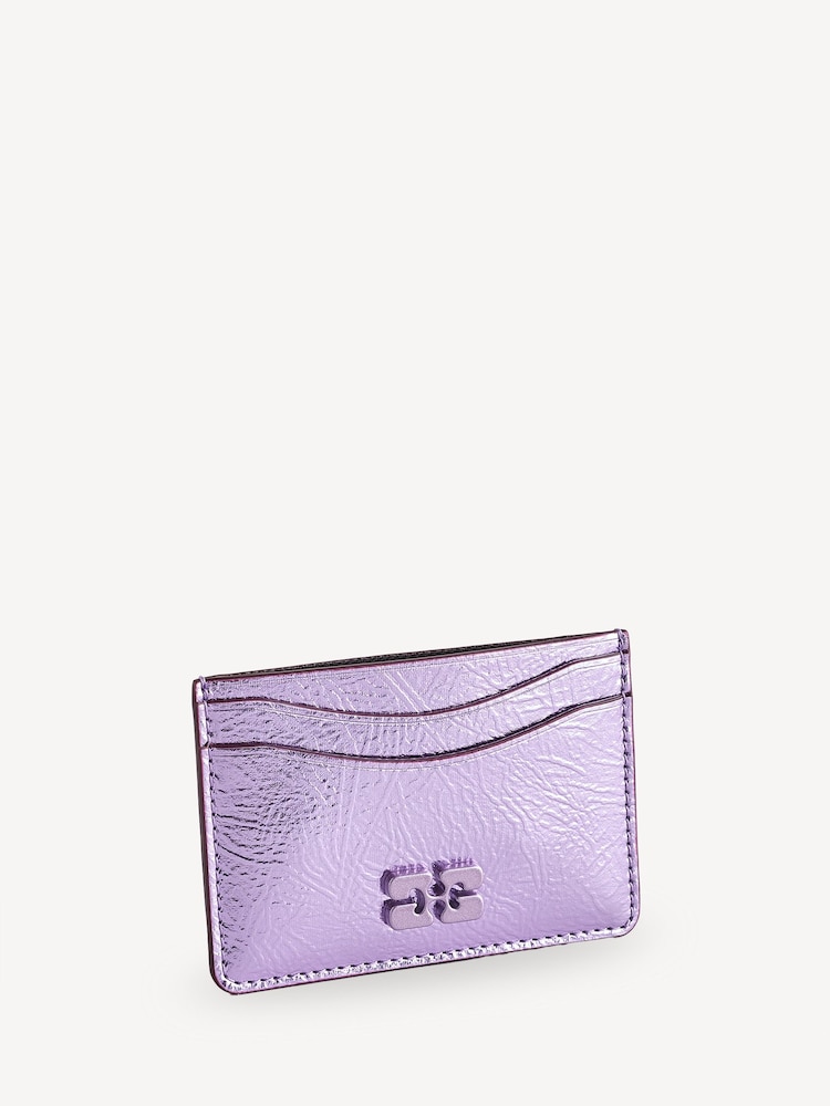 GANNI Pink Bou Leather Card Holder - Image 2 of 6
