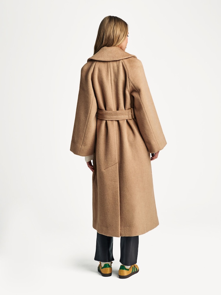 GANNI Brown Double Face Wool Coat - Image 2 of 8 GANNI Brown Double Face Wool Coat - Image 2 of 8