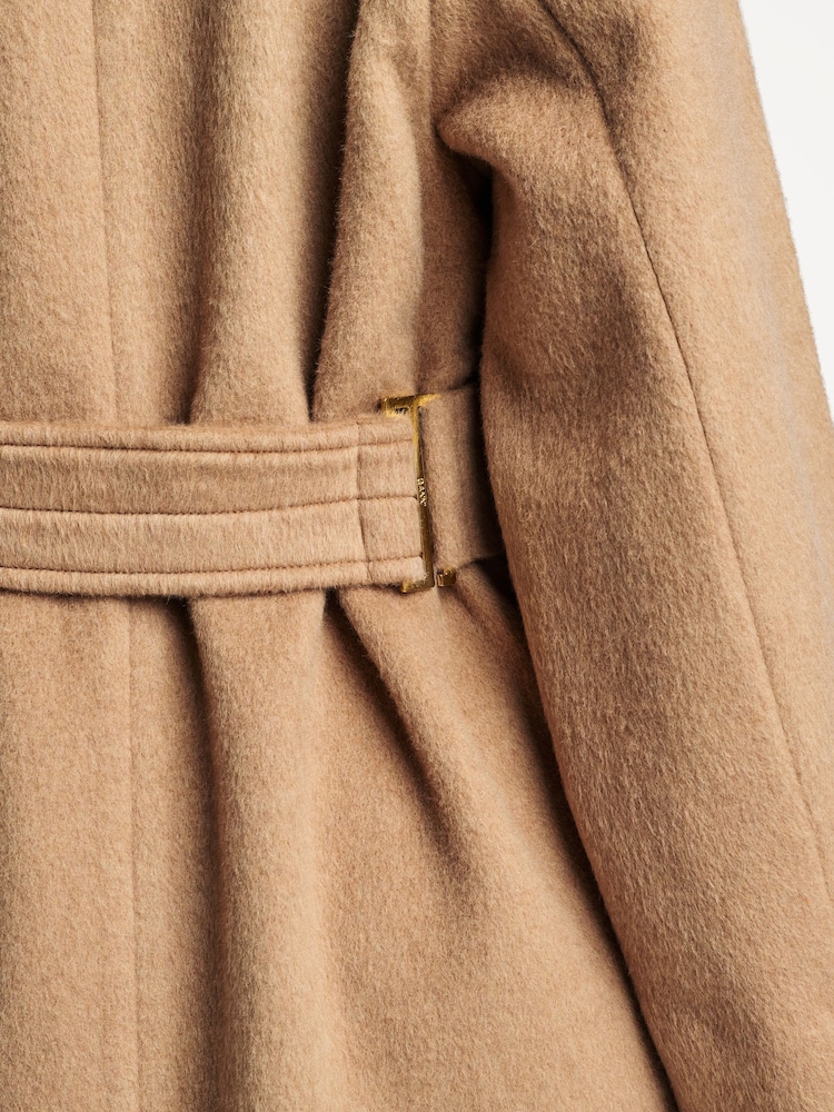 GANNI Brown Double Face Wool Coat Seasons