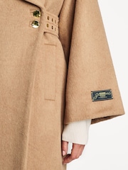GANNI Brown Double Face Wool Coat - Image 6 of 8