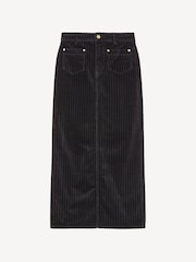 GANNI Black Stretch Corduroy Maxi Slit Skirt - Image 7 of 7