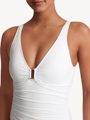 Lauren Ralph Lauren Electric White Beach Clud Solids Ring Front Swimsuit - Image 5 of 5