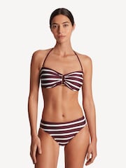Lauren Ralph Lauren Burgundy Red Lago Stripe Ring Bandeau Bra - Image 5 of 5
