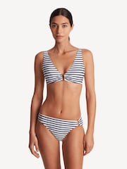 Lauren Ralph Lauren Luxe Stripe Ring Front Bikini Top - Image 1 of 5