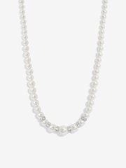 Jon Richard Silver Tone Pearl And Crystal Rhondelle Necklace - Image 1 of 3