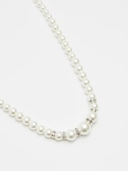 Jon Richard Silver Tone Pearl And Crystal Rhondelle Necklace - Image 2 of 3
