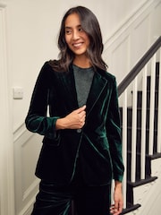Aspiga Green Asha Velvet Blazer - Image 1 of 4