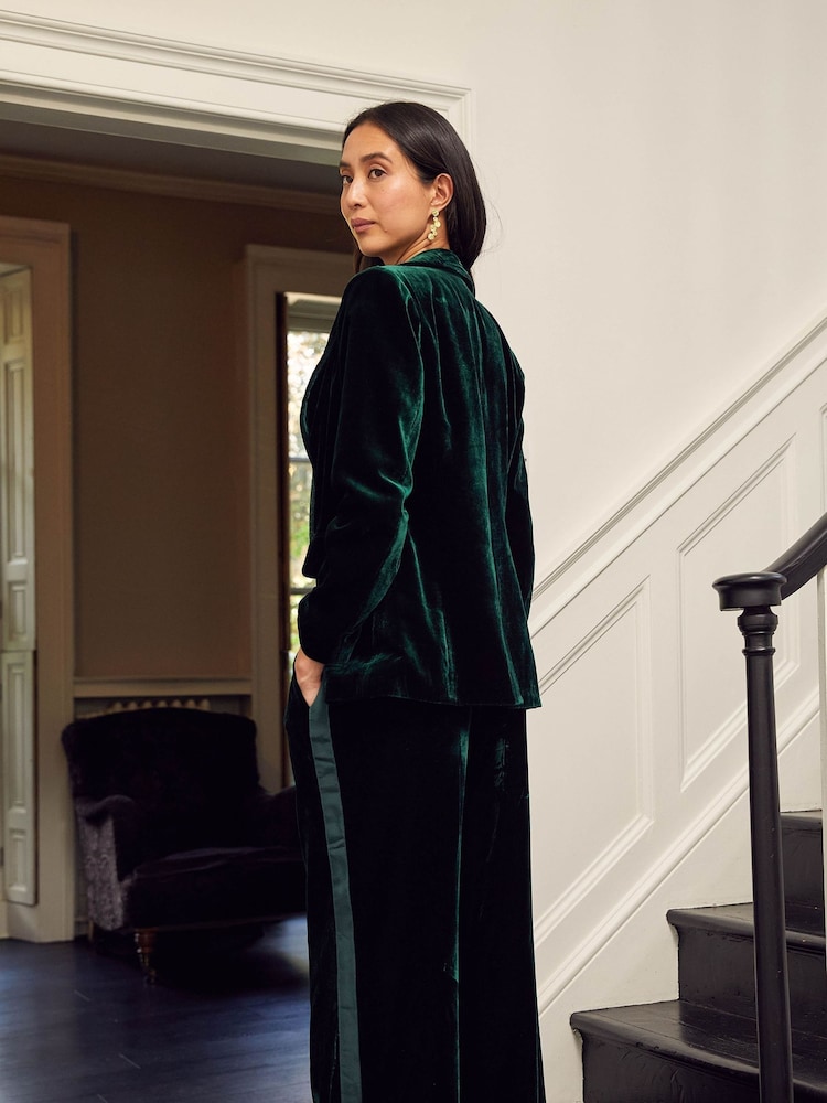 Aspiga Green Asha Velvet Blazer - Image 2 of 4