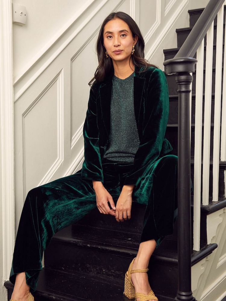 Aspiga Green Asha Velvet Blazer - Image 3 of 4