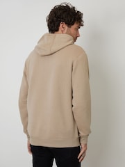 Threadbare Brown Jacquard Textured Pull-Over Hoodie - Image 3 of 7