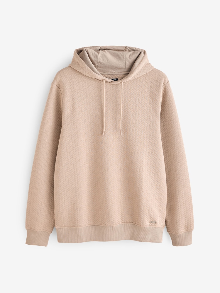 Threadbare Brown Jacquard Textured Hoodie - Image 7 of 7 Threadbare Brown Jacquard Textured Hoodie - Image 7 of 7