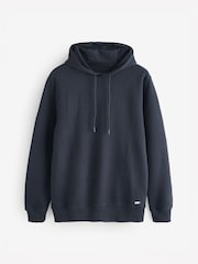 Threadbare Navy Jacquard Textured Hoodie - Image 5 of 5