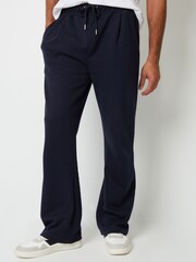 Threadbare Blue Wide Leg Pique Joggers - Image 1 of 4
