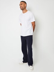 Threadbare Blue Wide Leg Pique Joggers - Image 3 of 4
