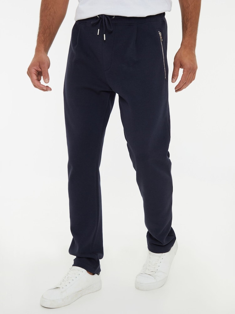 Threadbare Blue Open Hem Pique Joggers - Image 1 of 4