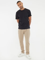 Threadbare Brown Open Hem Pique Joggers - Image 3 of 4
