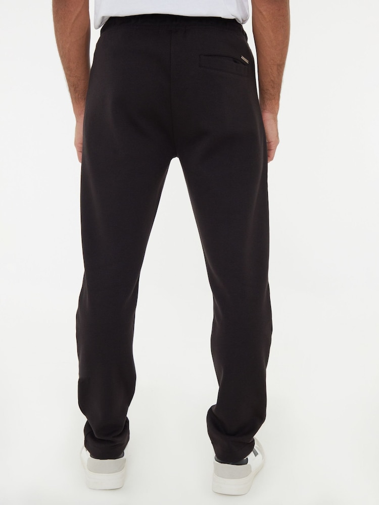 Threadbare Black Open Hem Pique Joggers - Image 2 of 4