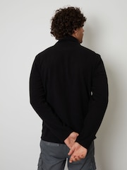 Threadbare Black Quarter Zip Fleece Sweatshirt - Image 2 of 4