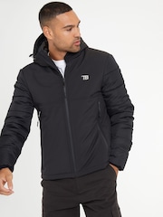 Threadbare Black Hooded Lightweight Zip Up Jacket - Image 1 of 5