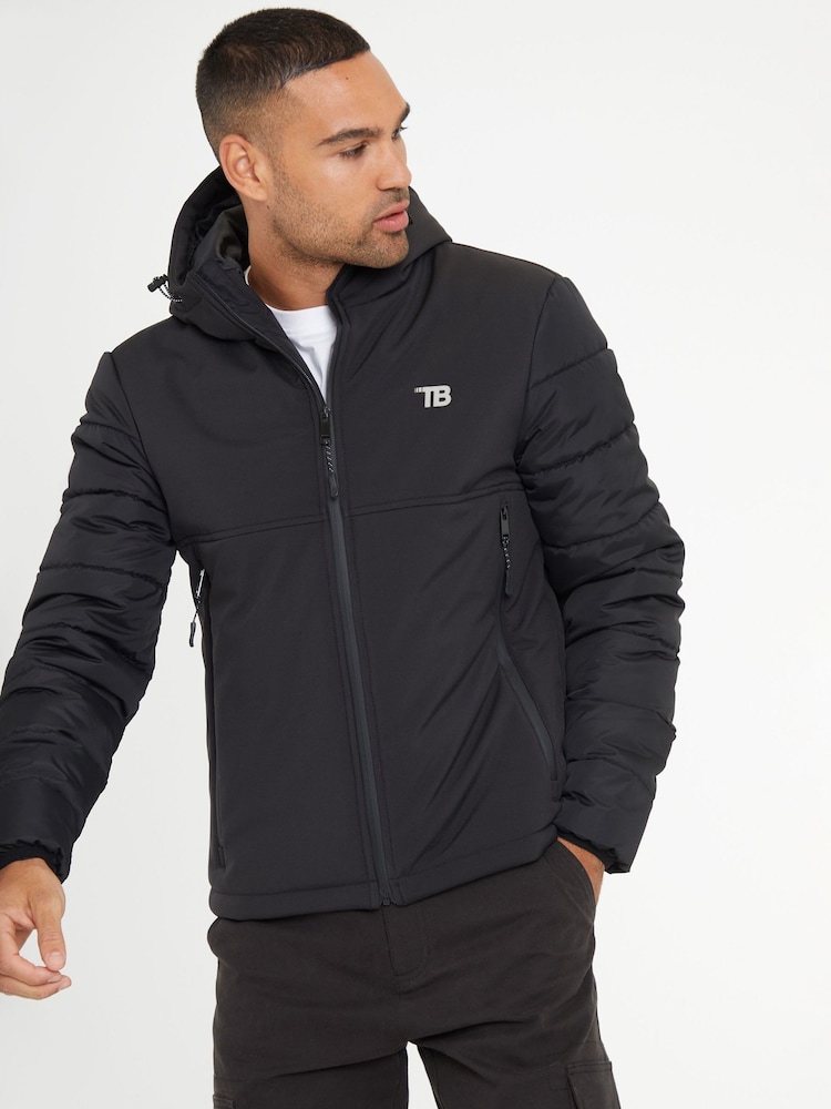 Threadbare Black Hooded Lightweight Zip Up Jacket - Image 1 of 5