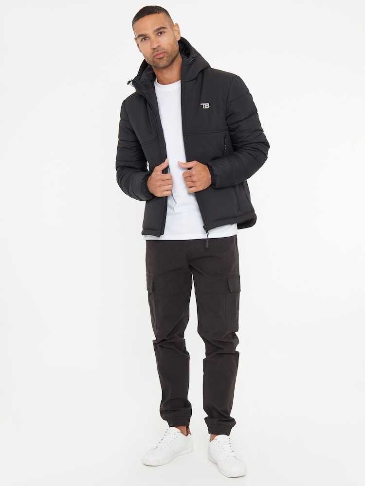 Threadbare Black Hooded Lightweight Zip Up Jacket - Image 2 of 5