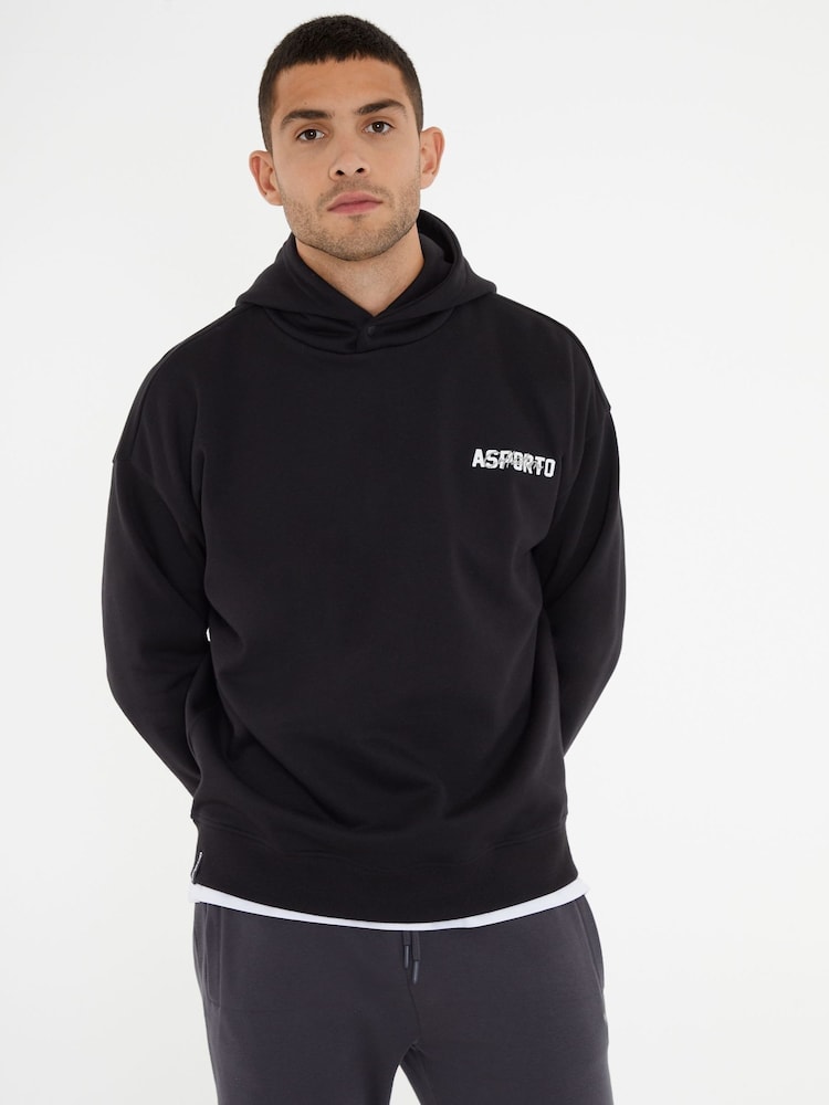 Threadbare Black Relaxed Fit Graphic Print Hoodie - Image 2 of 4