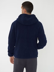 Threadbare Navy Blue Navy Blue Neutral Zip Up Funnel Neck Fleece Jacket - Image 2 of 4