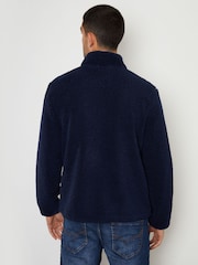 Threadbare Blue Neutral Zip Up Funnel Neck Fleece Jacket - Image 3 of 4