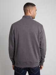 Threadbare Grey Funnel Quarter Zip Through Sweatshirt - Image 2 of 4