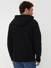 Threadbare Black Black Waffle Texture Sherpa Lined Zip Up Hoodie - Image 2 of 4