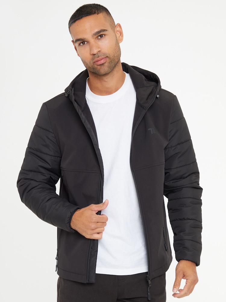 Threadbare Black Hooded Lightweight Zip Up Jacket - Image 1 of 4