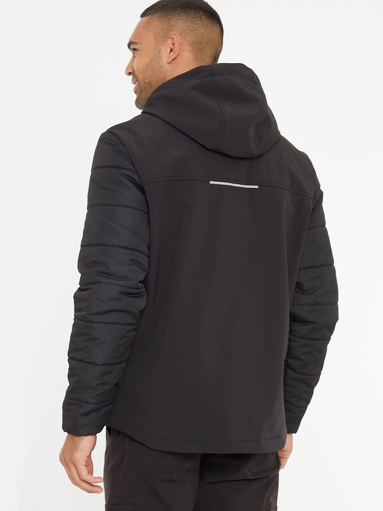 Threadbare Black Hooded Lightweight Zip Up Jacket - Image 2 of 4