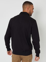 Threadbare Black Funnel Quarter Zip Through Sweatshirt - Image 2 of 4