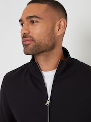 Threadbare Black Funnel Quarter Zip Through Sweatshirt - Image 4 of 4