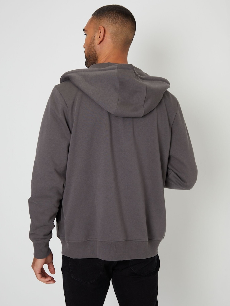 Gris - Sudadera con capucha y cremallera de Threadbare - Imagen 2 de 4