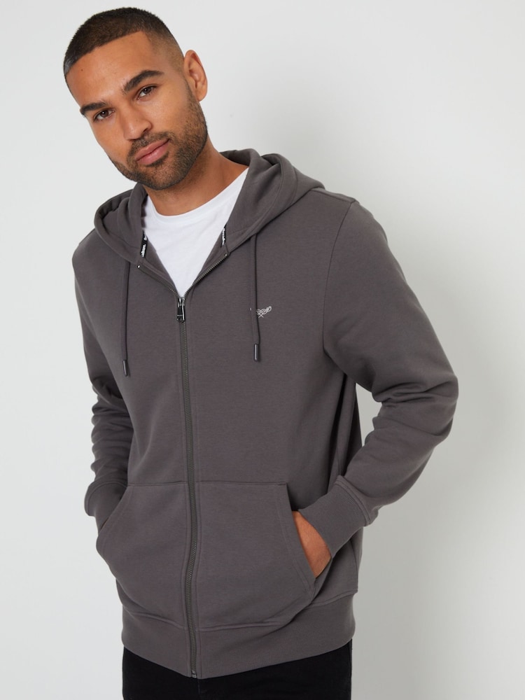 Gris - Sudadera con capucha y cremallera de Threadbare - Imagen 4 de 4 Gris - Sudadera con capucha y cremallera de Threadbare - Imagen 4 de 4