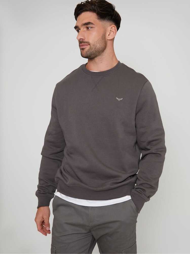 Threadbare Grey Crew Neck Sweatshirt - Image 1 of 4