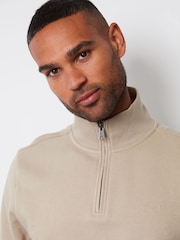 Piedra claro - Sudadera con cuello y cremallera de un cuarto de Threadbare - Imagen 4 de 5