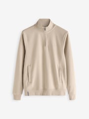 Piedra claro - Sudadera con cuello y cremallera de un cuarto de Threadbare - Imagen 5 de 5