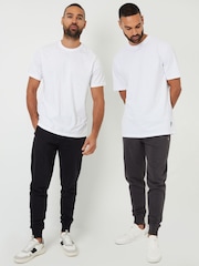 Threadbare Black/Grey Regular Fit Joggers 2 Pack - Image 1 of 6