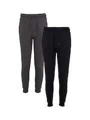 Threadbare Black/Grey Regular Fit Joggers 2 Pack - Image 4 of 6