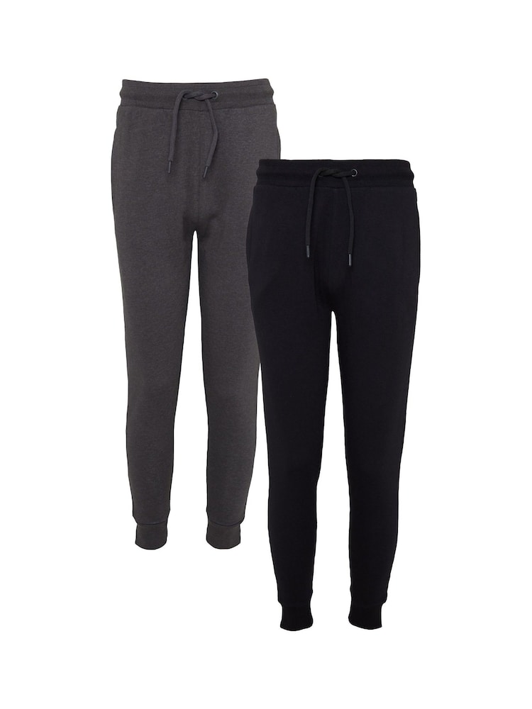 Threadbare Black/Grey Regular Fit Joggers 2 Pack - Image 4 of 6