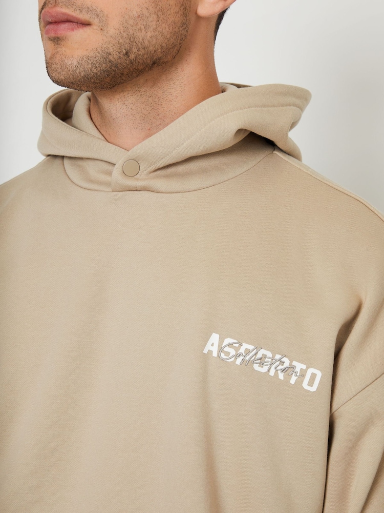 Threadbare Brown Relaxed Fit Graphic Print Hoodie - Image 4 of 4