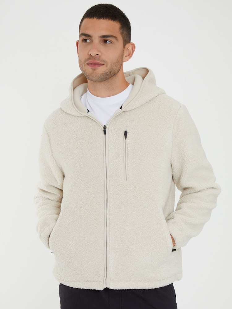 Threadbare Neutral Navy Blue Neutral Zip Up Funnel Neck Fleece Jacket - Image 1 of 5