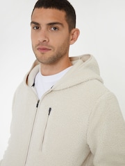 Threadbare Neutral Navy Blue Neutral Zip Up Funnel Neck Fleece Jacket - Image 4 of 5