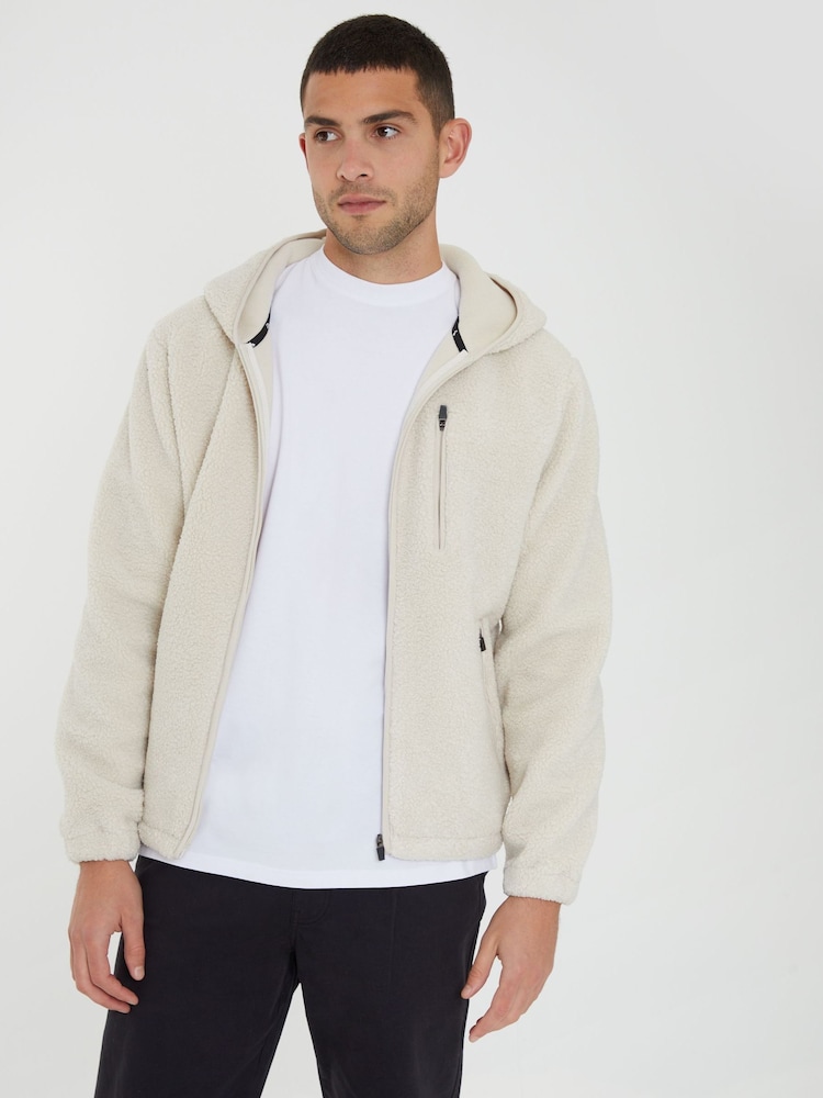 Threadbare Neutral Navy Blue Neutral Zip Up Funnel Neck Fleece Jacket - Image 5 of 5