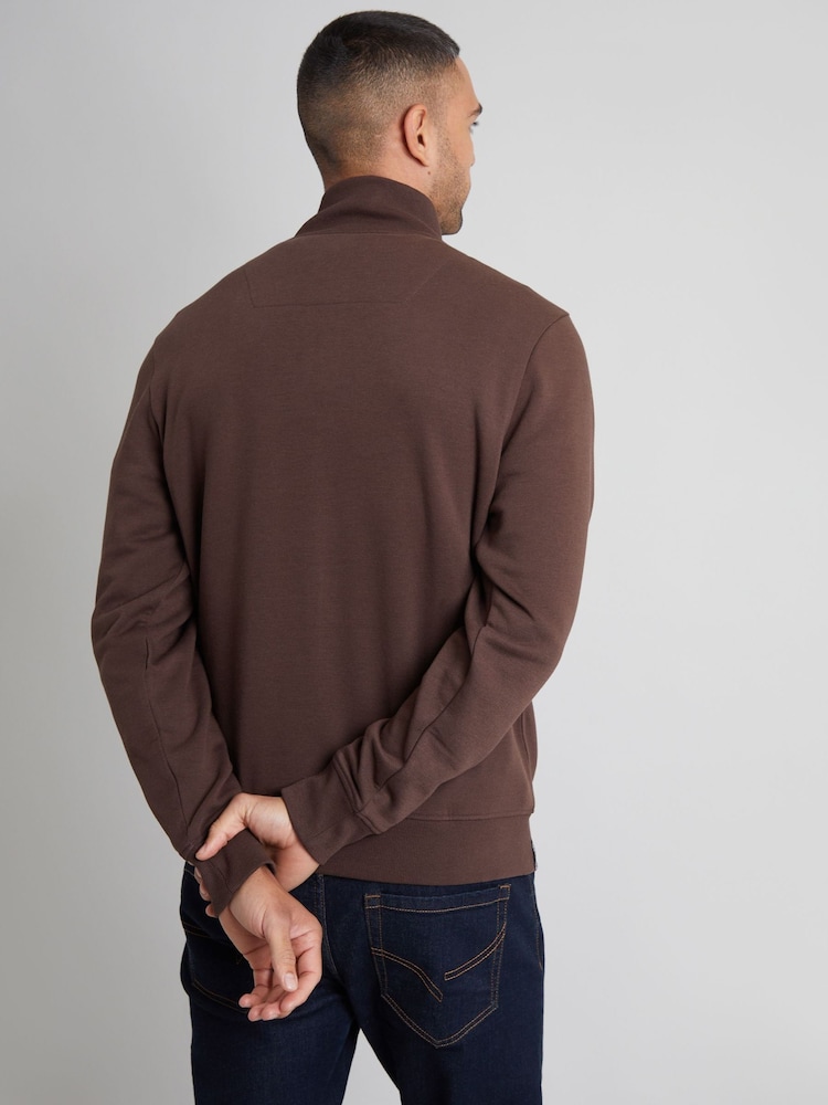 بني - سويت شيرت بربع سحاب عند الرقبة من Threadbare - صورة 2 من 4 بني - سويت شيرت بربع سحاب عند الرقبة من Threadbare - صورة 2 من 4